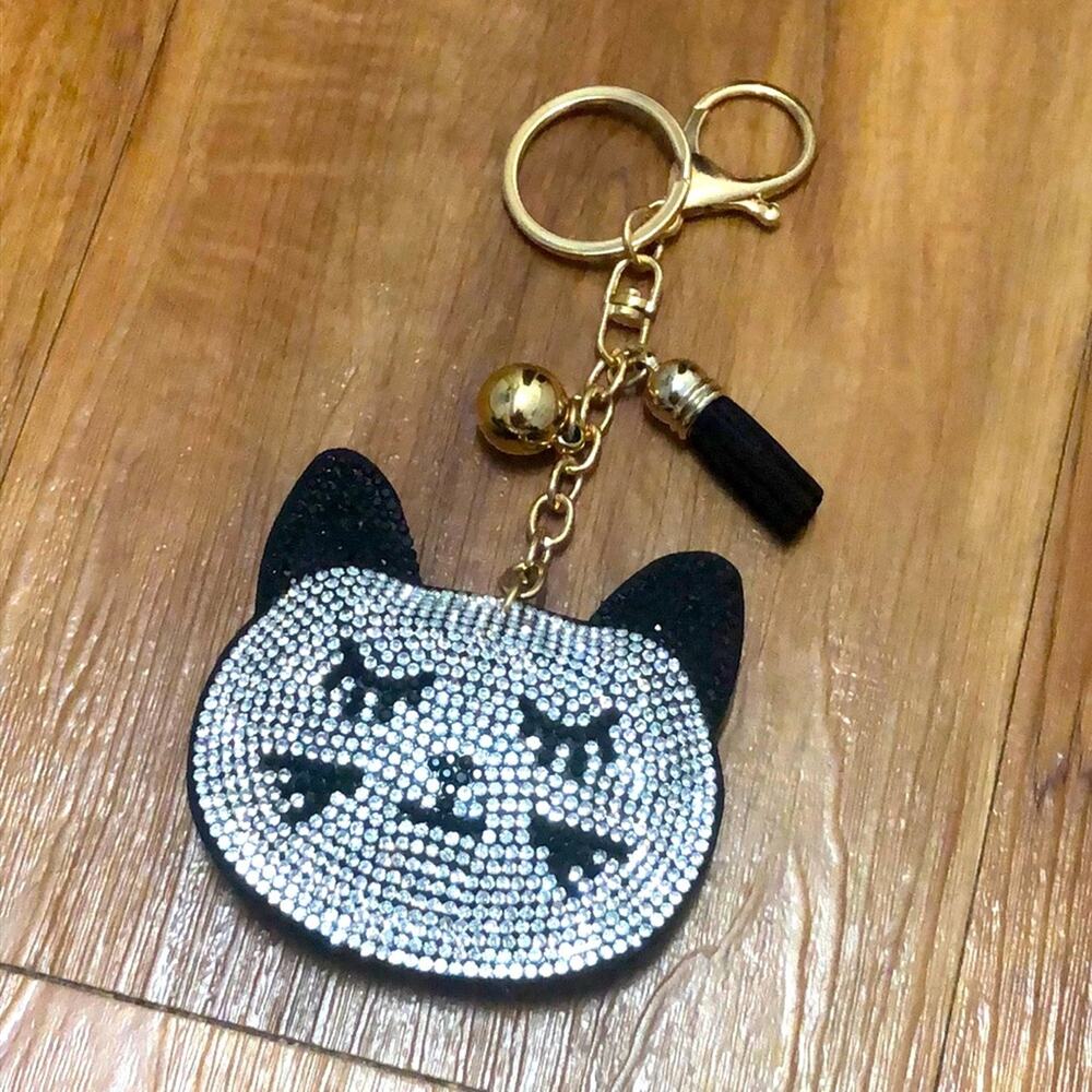 NWOT Cat Novelty Rhinestone Keychain Bag Charm
